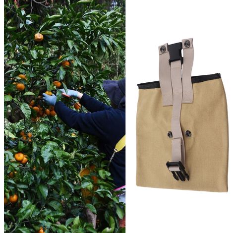 Sac de Cueille pour Randonnée et Forage, Sac de Rangement Portable en Cuir pour Fruits et Outils, Couleur Kaki - KZQ (1/2)