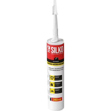 SILICONE MULTIUSO TRASPARENTE A BASE ACETICA SILKO - 280 ML - TRASPARENTE  - SIL