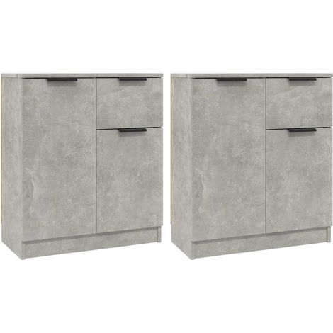 Maison Exclusive - Credenze 2 pz Grigio Cemento 60x30x70 cm in Legno Multistrato (1/5)