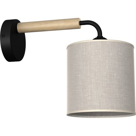 Applique murale Atlanta lin/bois noir E27 1x60W Milagro (1/5)