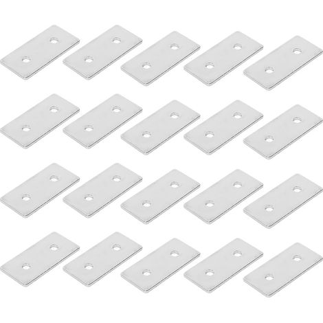 20 plaques de réparation plates en acier au carbone, connecteurs de fixation pour profilés en aluminium 2860 (1/5)