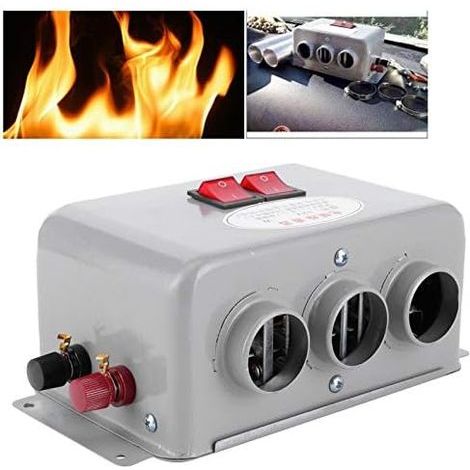 Riscaldatore per auto compatto da 12 V, 3 fori, 600 W/800 W, riscaldamento rapido per l'inverno, elimina il gelo, bassa rumorosità. (1/3)