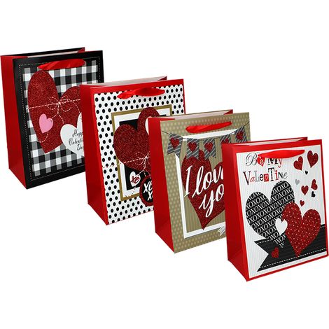 Grande sacchetto regalo a forma di cuore per San Valentino, un regalo per lei. (1/5)