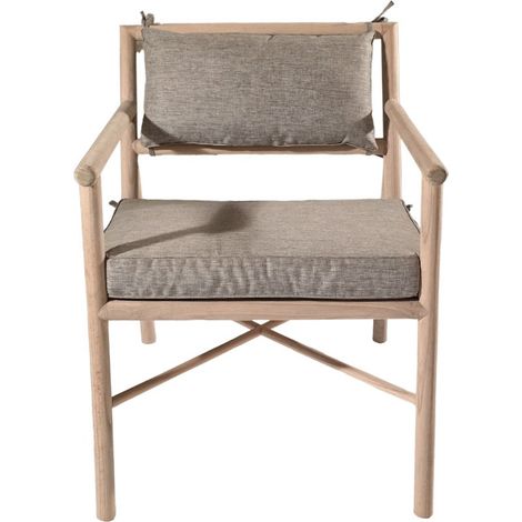 MIAMI - Fauteuil avec Accoudoirs en Mindi Vernis Naturel - Style et Confort (1/3)