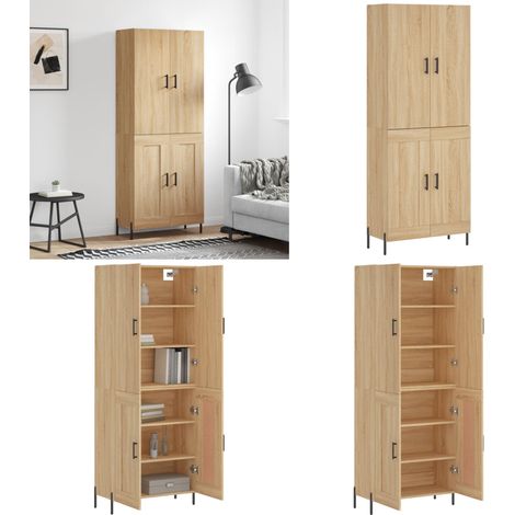 Highboard Sonoma-Eiche 69,5x34x180 cm Holzwerkstoff - Holzwerkstoff - Sonoma-Eiche (1/5)