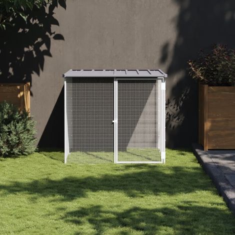 Hühnerkäfig mit Dach Hellgrau 103x98x90 cm Verzinkter Stahl CFW216436 (1/5)