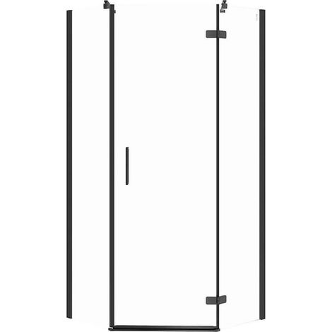 Cersanit Jota - Duschecke 90x90 cm, rechts, schwarz/Klarglas S160-015 (1/2)