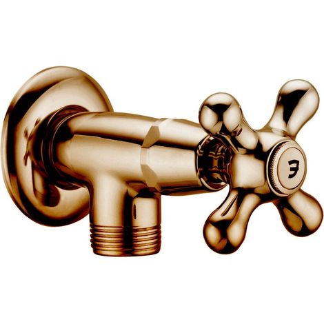 Iiris-viola miscelatore rubinetto ramato snodo con attacco a muro 1/2"G con attacco inferiore 3/4"G IRV206RM (1/2)