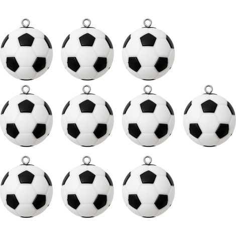10 Pièces Accessoire Football Pièces 2.3cm 10 Pièces Plastique Noir Blanc Résistant Facile à Installer Pièce de Rechange Universel pour Football Entraînement Club Sport Enfants Adultes (1/5)