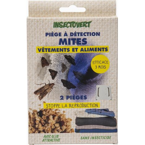 Piège à détection mites vestimentaires et alimentaires   Lot de 2