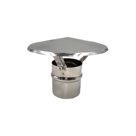 Ala fumaiolo comignolo a cappello in acciaio inox 300 mm 30 cm camino stufe attacco maschio