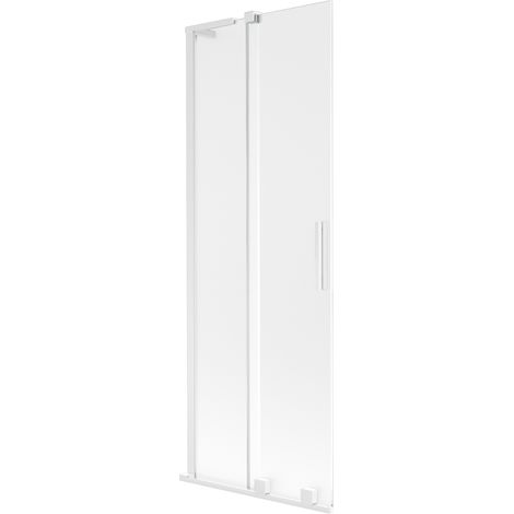 Mexen Velar L paravent de baignoire à 2 battants coulissants 70 x 150 cm, givré, blanc - 896-070-003-31-20 (1/2)