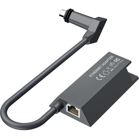 Adaptador Ethernet Starlink para antena rectangular Starlink V2, adaptador Gigabit Ethernet Starlink a RJ45, conexión de red rápida y estable para Starlink Activated Gen 2, color negro.