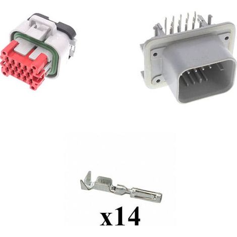Kit Connettore Ampseal Maschio Femmina 14 Vie grigio da circuito stampato 90°