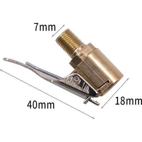 Pompe à air 2 en 1 pour pneus de voiture et camion : mandrin, valve, compresseur d'air, clip de serrage, connecteur et embout de dégonflage.-AquaForge