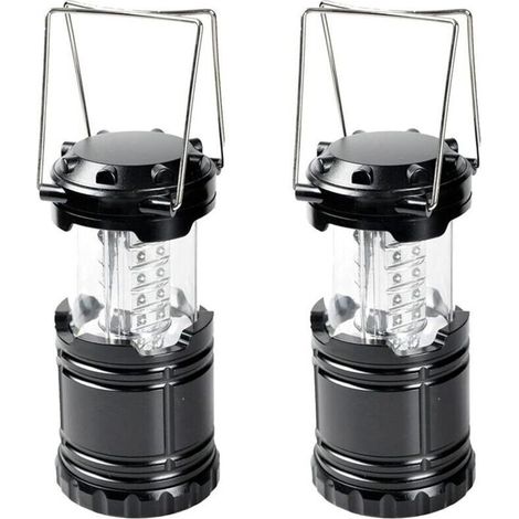 Set of 2 portable lanterns, 30 LEDs, with magnetic base, ideal for camping, hiking, fishing, hurricanes, storms, power outages, tents, and camping shelters (1/5)