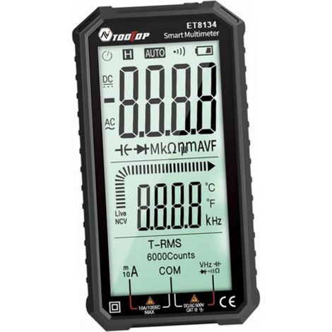 Pc Multimètre plein écran multitesteur utile voltmètre à continu outils Multimètre digital compteur numérique automatique instrument de mesure équipement abdos (1/5)