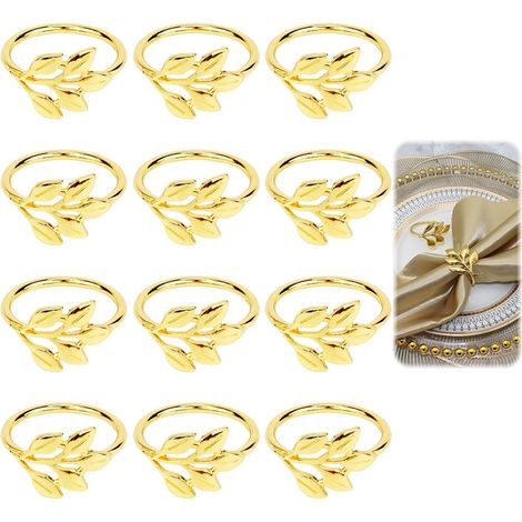[NUNCA UTILIZADO]Juego de 12 elegantes servilleteros de metal, ideales para decorar mesas de bodas, cenas familiares y otras celebraciones. (1/5)
