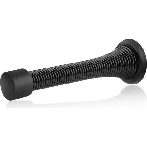 Lot de 12 butées de porte à ressort noires, 7,9 cm (3-1/8 po) robustes - Butées de porte flexibles avec embouts en caoutchouc noir à montage bas (1/4)