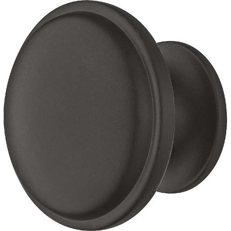 Poignée de meuble bouton métal aspect bronze huilé foncé noir porte armoire commode penderie (1/3)