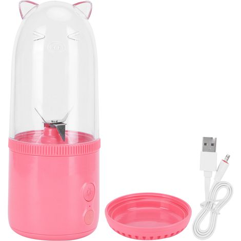 Mini blender portable 500 ml, presse-agrumes électrique rechargeable par USB, bol mélangeur à 4 lames, rose (version améliorée) (1/5)