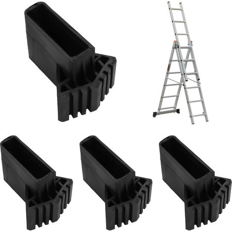(Noir) Embout Escabeau, 4 Pièces Pied Echelle Caoutchouc, Antidérapants Couvre Pieds d'échelle, Pieds d'échelle en Caoutchouc pour échelles Télescopiq (1/5)
