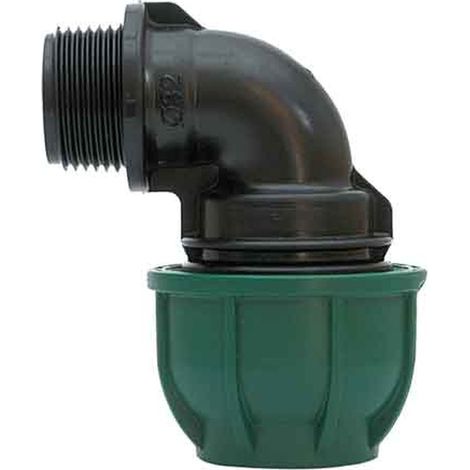 GOMITO A 90° A STRINGERE CON DERIVAZIONE FIL. MASCHIO Ø mm 40x1/4" - 10 PN