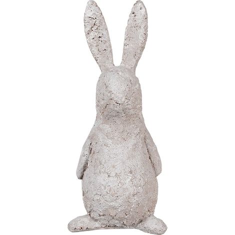 Statue de Lapin Décoration de Pâques en Polyrésine Style Champêtre Beige 26 cm - PANGIVO (1/5)