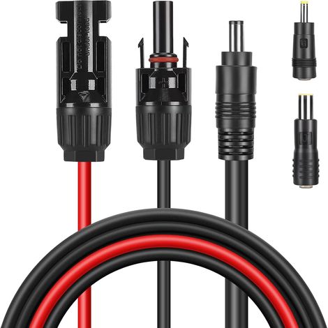 1 Câble Solaire Extension 1,8M 16AWG Connecteur DC 8mm 5,5x2,1mm 4,0x1,7mm Pour Générateur Portable (1/5)