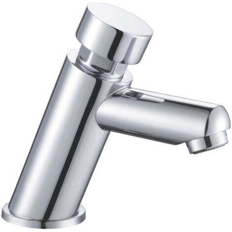 HOMSSY Grifo Temporizado para Lavabo, 1 agua, Diseño Cromado, Control Eficiente de Agua (1 agua) (1/4)