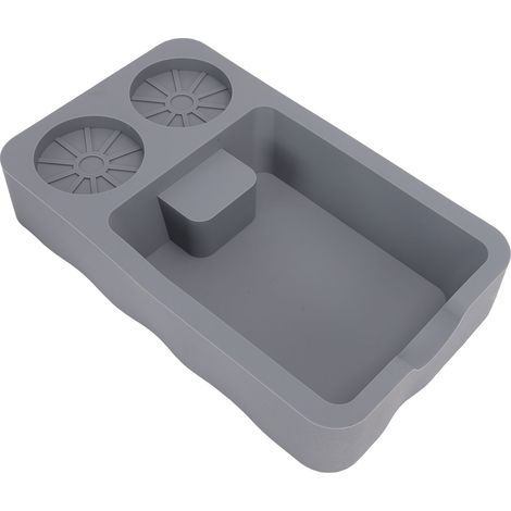 Boîte à marc de café + [Marque] + [Modèle] Tapis tassage silicone antidérapant gris 25x15cm (1/5)