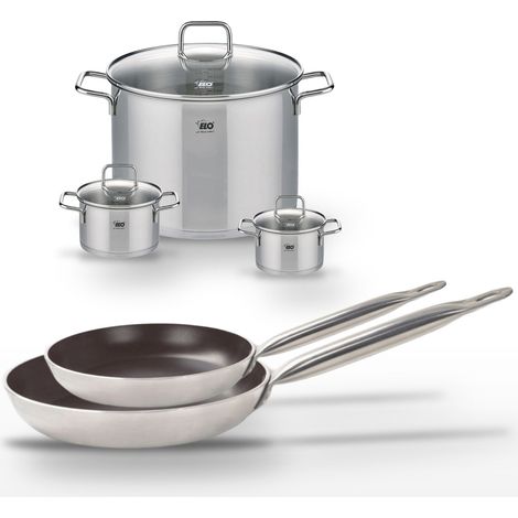 Lot Poêles 28/32 cm Elo Bistro Line et Faitouts 12/14/26 cm Elo (1/4)