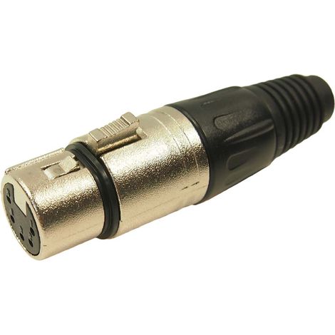 RS PRO-Connecteur XLR Femelle Droit 5 voies Montage sur câble, placage Argent ( Prix pour Sachet de 2 )