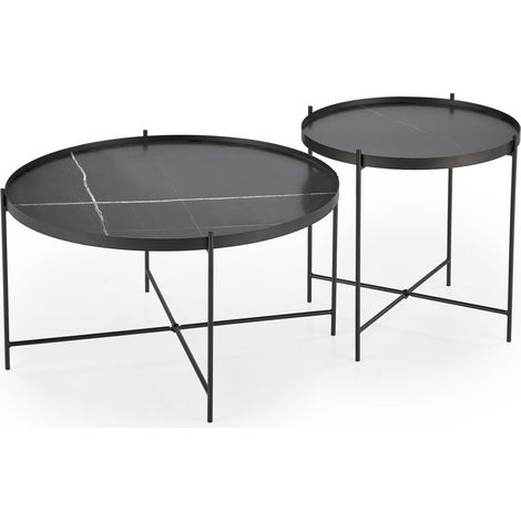 Conjunto mesa de centro Houston 1806 , 40x0x0cm, Diámetro: 70, MDF, Redonda
