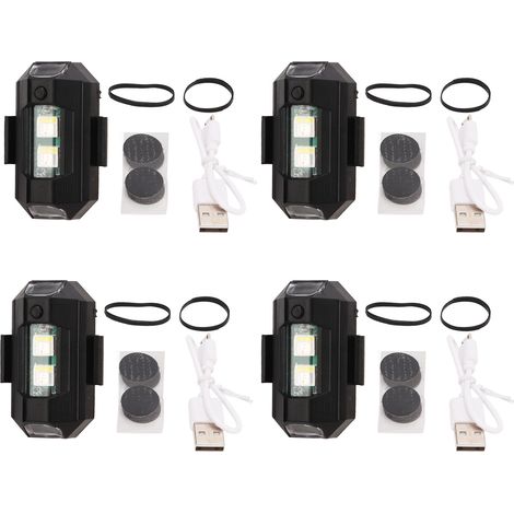 Lumières Anti-Collision, 7 Modes de couleurs, LED clignotantes, lampes de sécurité pour drones, motos, vtt, vélos, 4 pièces (1/5)