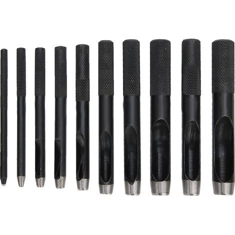 DIY-Set mit 10 Hohllochstanzen für Leder, Gürtellochstanzen, 1 mm–10 mm (1/5)