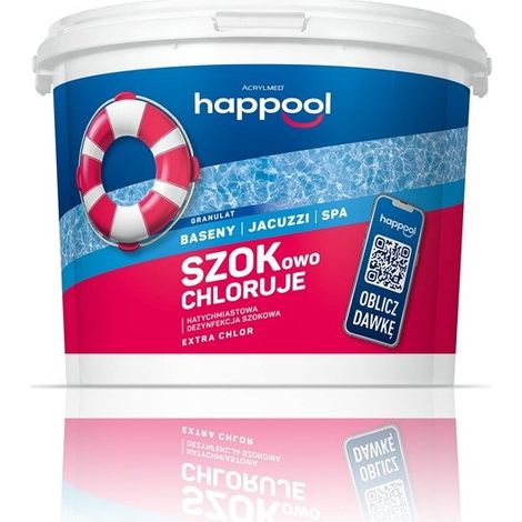 Acrylmed granulés de chlore supplémentaire pour lutter contre les bactéries, les champignons et les algues dans l'eau de la piscine, 3 kg.