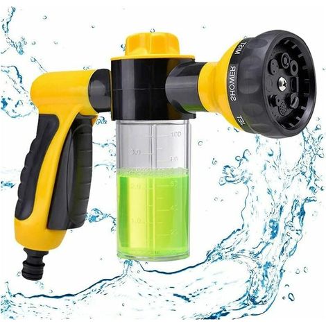 Pistolet Arrosage Jardin, Pistolet d'Arrosage Pistolet Arrosoir avec 8 Modes d'Arrosage, Distributeur de Savon Intégré pour Lavage de Voiture, Arrosage de Jardin, Douche d'animaux Domestiqu (1/5)