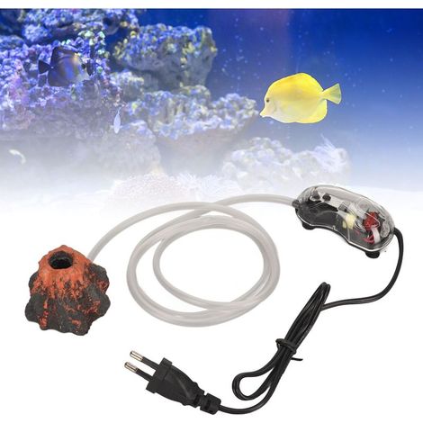 Dekorative Vulkan-Aquarien-Luftpumpe mit 1 m Schlauch – Erzeugt Blasen für aquatische Landschaften – 220 V kompatibel