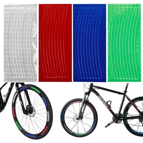 Adesivi riflettenti per biciclette, motociclette e auto – Confezione da 24 pezzi in 4 colori (rosso, blu, argento, verde) (1/5)