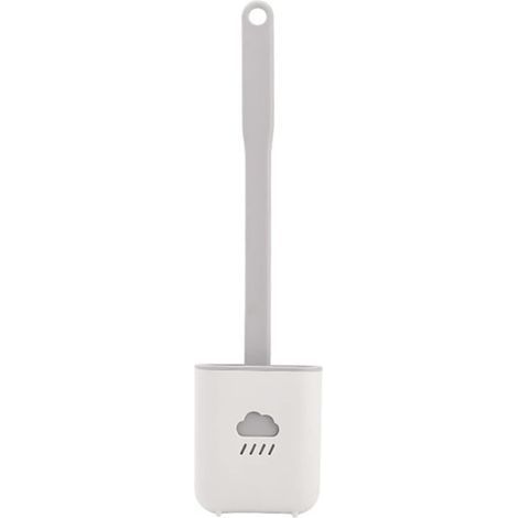Brosse de toilette Nettoyage des crevasses Chasse d'eau de toilette Brosse douce et souple avec base Brosse de toilette (1/5)
