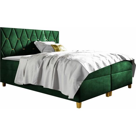 Lit boxspring Nemus, Fresh 13, Double, Continental, 140x200, Tissu, Disponible, 140x208x110cm (1/5)
