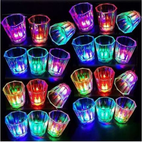 Light Up Shot Glasses Set Of 24 Party Favors Adults Shot Cups For Party Led Flash Drinking Glasses Glow In The Dark