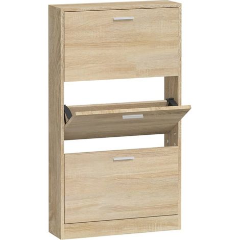 Maison Exclusive - Zapatero madera contrachapada color roble 59x1
