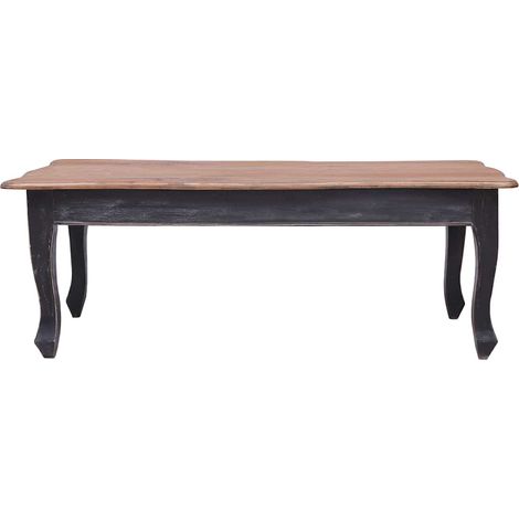 Table basse Noir 120x60x45 cm Bois d'acajou massif (1/4)