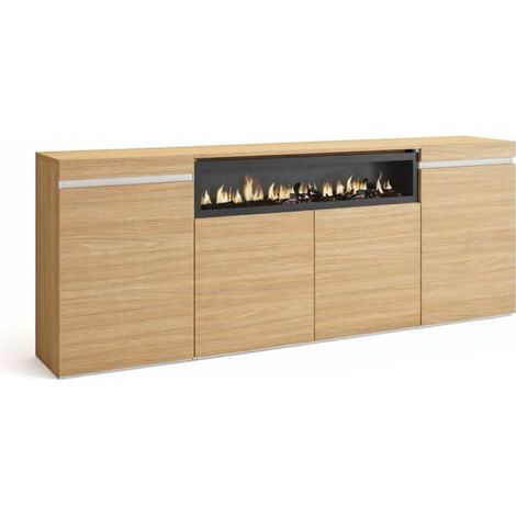 Aparador Kavos Chimenea Roble Arena- Blanco (ancho) x 75cm (alto) (1/3)