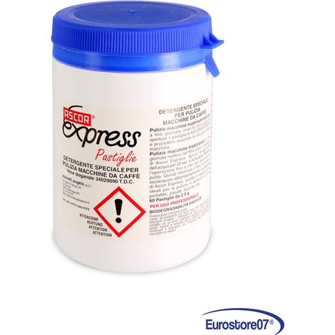 Detergente pastiglie 2,5 gr barattolo da 60 pastiglie per pulizia gruppi caffè