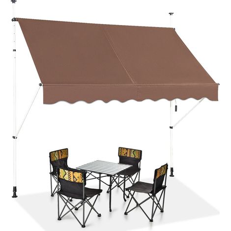 Toldo retráctil de 200 cm, sin taladros, resistente a los rayos UV, ajustable