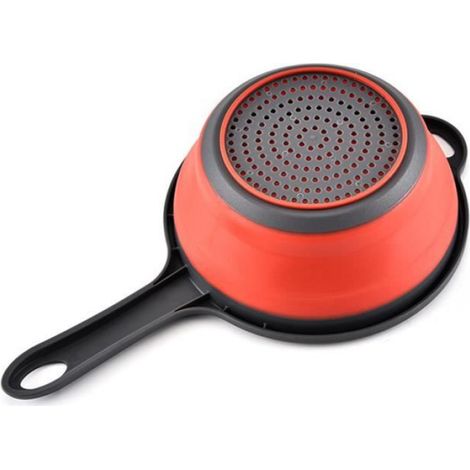 Passoire de Cuisine en Plastique Pliable avec Manche Corbeille à Fruits Egoutoir à Vaisselle Ustensile de Cuisine (1/4)