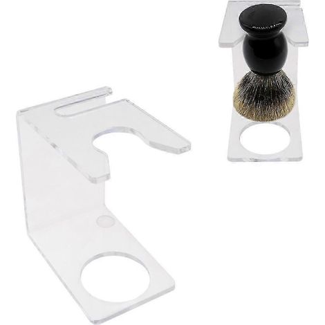 Porte-pinceaux de rasage en acrylique, support antidérapant pour pinceaux à moustache et à barbe, organisateur de comptoir de salle de bain avec base stable (1/5)